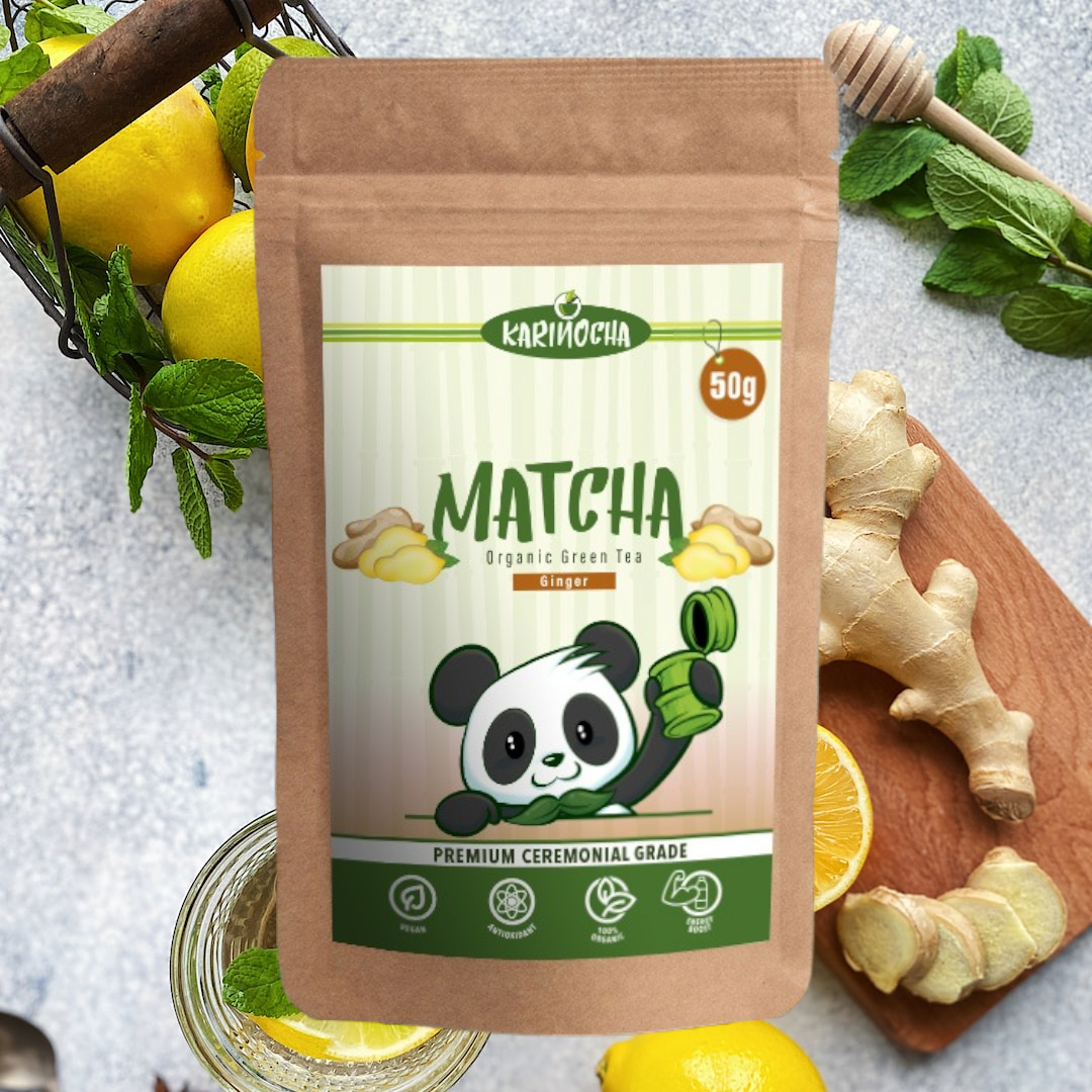 Karinocha organic ginger matcha - ceremonial grade - 50g